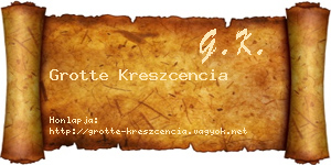 Grotte Kreszcencia névjegykártya